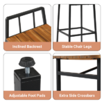 5-Piece Acacia Wood Garden Table and Chair Set - Image 3