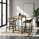 5-Piece Acacia Wood Garden Table and Chair Set - Image 5