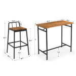 5-Piece Acacia Wood Garden Table and Chair Set - Image 6