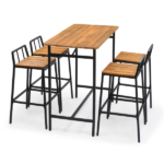 5-Piece Acacia Wood Garden Table and Chair Set - Image 7