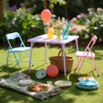 Kids Activity Table and 2 Chairs Set, 3-Piece Folding Play Table Set, Pastel Multicolor (Shipment from Walmart) - Image 6