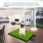 Dog Toilet Indoor Puppy Training Pad, Dog Potty Pet Training Grass Mat, Removable Waste Tray for Easier Clean Up, Artificial Turf, 25"×20" - Image 2