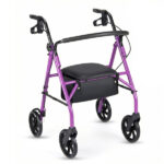 2-in-1 Rollator Walker with Seat (Purple), 8-Inch Large Wheels & Versatile Braking System, Adjustable Height - Image 3