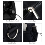 Purple large capacity slit fluffy shoulder bag, waterproof portable luggage tote bag, multi zipper pocket design, sports and fitness travel handbag - Image 5