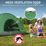 3-4 Person Camping Dome Tent Army Green - Image 7