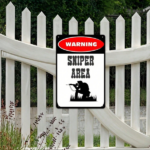 CIFbuy Vintage Warning Sniper Area Metal Tin Sign 8x" Inch Waterproof Rustproof, Indoor Decor Unframed Flat Plaque Wall Art Sign 8xikTok, Sign 8xikTok, t Self-pickup Logiopics - Image 4