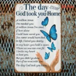 CIFbuy 2D Blue Butterfly & Hug Iron Wall Decor Vintage Metal Sign 12x8 Inches Home Bar Room Decoration 1 Pack (TikTok, temu pick-up service)