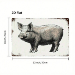 CIFbuy 1pc Vintage Cartoon Pig Metal Sign, 8x12 Inch Cute Animal Tin Wall Art, Retro Decorative Painting For Living Room Bedroom Office TikTok, TikTok, Self-pickup Logiopics - Image 2