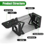 Humane Mouse Trap Cage, Non-Lethal (No Electricity/Glue/Chemicals), Heavy Duty 1.15mm Metal (Rustproof), Easy Catch & Release for Mice/Voles/Hamsters, Indoors/Outdoors Use - Image 3