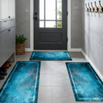 Three-piece kitchen rug set, non-slip and washable, abstract pattern kitchen hallway rug, soft and comfortable, suitable for sinks, floors, entrances, hallways and bathrooms. - Image 11