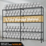 5-layer double row, freely adjustable layer spacing, with adjustable feet, display stand, iron, 177*40*180cm, powder-coated black - Image 11
