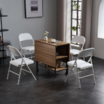 Same Code 71155989 6pcs Elegant Foldable Iron & PVC Chairs for Convention & Exhibition White - Image 44