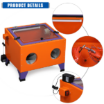 25 Gallon Bench Top Air Sandblasting Cabinet Sandblaster Blast Large Cabinet Orange - Image 3