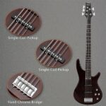 [Do Not Sell on Amazon] GIB Electric 5 String Bass Guitar Full Size Bag Strap Pick Connector Wrench Tool Earth Brown - Image 22