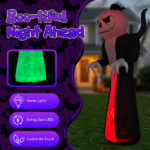 Replace 66071740 12FT Giant Halloween Inflatable Blow Up Decorations, Grim Reaper with Jack-o'-Lantern Pumpkin Head and 3-Color LED Flame for Holiday Party Garden Lawn Yard Patio Décor - Image 5