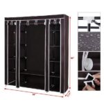 69" Portable Clothes Closet Wardrobe Storage Organizer with Non-Woven Fabric Quick and Easy to Assemble Extra Strong and Durable Dark Brown - Image 4