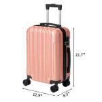ABS Trolley Case 20in 24in 28in 3PCS Suitcase Set Vertical Striped Frosted Case Suitcase Rose Gold - Image 2