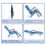 Same Code 75407956 Folding Chaise Lounge Chair for Outdoor, 2-in-1 Portable Tanning Chair with Pillow, Adjustable Recliner Chair for Beach Camping Pool, Blue - Image 21