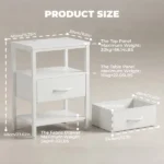 Bedside Table Charging Station Nightstand with USB/C Ports, Adjustable Drawers, 3-Tier Storage Shelf (Shipment from Walmart) - Image 2