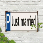 CIFbuy Retro Just Married 2D Flat Iron Sign, Vintage Handcrafted Metal Wall Decor Plaque, Creative Wedding Anniversary Gift, 7.87x11.81 TikTok, TikTok, 1.81 Self-pickup Logiopics - Image 8