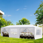 10'x30' Outdoor Party Tent with 8 Removable Sidewalls, Waterproof Canopy Patio Wedding Gazebo, White - Image 2