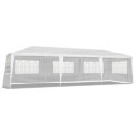 10'x30' Outdoor Party Tent with 8 Removable Sidewalls, Waterproof Canopy Patio Wedding Gazebo, White - Image 3