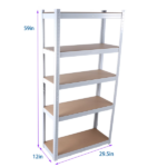 5 Tier Metal Shelving Unit with Adjustable,Garage Storage Utility Rack Heavy Duty Shelves,29" W x 12" D x 59" H,White (Shipment from Walmart) - Image 2