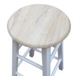 Foldable With Wooden Handle Semicircle Dining Cart With Round Stools White - Image 8