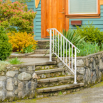 [Same Code 10847084 26338450]Handrails for Outdoor Steps, Iron Handrail Fits 3 Step, Transitional Handrail with Installation Kit, White - Image 9