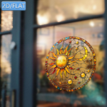 CIFbuy Acrylic Sun Moon Window Clings Hanging Ornament Colorful Light Catcher for Home Garden Decor (TikTok, temu pick-up service) - Image 6