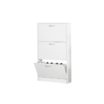 Shoe Cabinet for Entryway, White Narrow Shoe Storage Cabinet Flip Down Shoe Rack Wood 3 Tier Shoe Organizer for Home and Apartment - Image 6