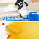 800ML Paint Spray Painter 650W Paint Sprayer Machine 800ML/Min Output HVLP Oil Primer Water Sprayer w/ 3 Spraying Patterns Motor Strap Detachable Container - Image 5