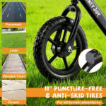 Toddler Balance Bike for 2-5 Years - Adjustable Height, 6.3LBS Lightweight & 11" Foam Tires-Black - Image 10
