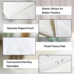 71 x 31 Inch White Massage Bed Warmer Heating Pad with 5 Heat Settings Machine Washable Design - Image 5