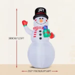 12FT Tall Lighted Christmas Inflatable Decoration, Inflatable Giant Snowman Holding Gift Boxes, Funny Blow Up Yard Decorations with Built-in LED Lights for Holiday Party Front Yard Lawn Garden Decor - Image 8