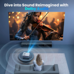 FUDONI Smart Projector with WiFi and Bluetooth, Native 1080P 4K Decoding for Home Cinema, Outdoor Movie Projector with Apps, Built-in Netflix/YouTube/Prime Video (Banned by Amazon) - Image 2
