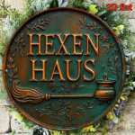 CIFbuy Vintage Witch's House 8x8 Inch Round Aluminum Sign, Gothic Halloween Wall Art, French Decorative Plaque For Living Room Home Dec TikTok, TikTok, Self-pickup Logiopics - Image 6