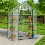 Mini Walk-in Greenhouse with PVC Cover, 4-Shelf Indoor Outdoor Plant Gardening Green House for Garden Backyard, 56" x 29" x 77", Transparent - Image 11