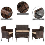2pcs Arm Chairs 1pc Love Seat & Tempered Glass Coffee Table Rattan Sofa Set Brown Gradient SAME AS 45313116 - Image 23
