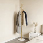 Clothing Rack, Golden Metal Freestanding Heavy Duty Clothes Rack with Marble Base, Multipurpose Garment Hanger for Bedroom, Hat, Scarf, Jacket - Image 7