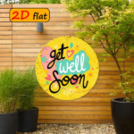 CIFbuy 1pc Hand-painted Get Well Soon Round Aluminum Sign, "" Get Well Soon Round Aluminum Sign, Soon Round Aluminum Sign, Heart Flower Outdoor Plaque TikTok, TikTok, temu emu Self-pickup Logiaqics - Image 4
