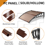 Same Code 70596693 100 x 96cm Household Application Door & Window Rain Cover Eaves Brown Board & Black Holder - Image 14
