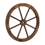 [Same Code 95885929]2pcs 24-Inch Old Western Style Garden Art Wall Decor Wooden Wagon Wheel Brown - Image 8