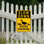 CIFbuy Vintage | Slow Down Ducks Crossing 1PC Metal Tin Sign 8*12In 20*30CM 2D Flat Wall Plaque Waterproof Rustproof Easy Mount Eye-Cat TikTok, TikTok, -Cat Self-pickup Logiopics - Image 6