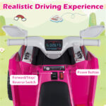 2 in 1 Kids Ride On ATV with Removable Trailer, 6V Electric Quad for Toddlers Ages 3+ Rose Red - Image 4