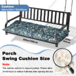 Outdoor Bench Cushion, 60 × 20 × 4 Inch, Tufted Waterproof Swing Cushion with Ties, for Patio Bench or Window Seat - Image 2