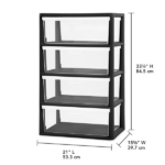 Wide 4 Drawer Tower, Plastic Storage Organizer with Removable Clear Bins, Easy to Assemble - No Tools Needed, Black (Shipment from Walmart) - Image 2
