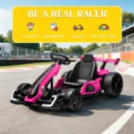 Pink 24V Electric Go Kart, 7.5 MPH, Adjustable Seat, Safe Slow Start for Kids - Image 4