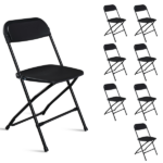 6pcs Injection Molding Classic Garden Plastic Folding Chair Black - Image 10