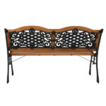 49" Garden Bench Outdoor Patio Park Chair Furniture Hardwood Slats Cast Iron Frame - Image 7